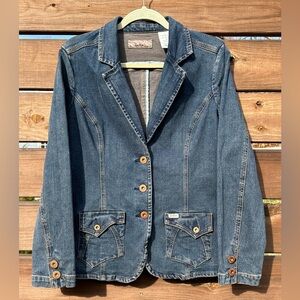 Levi's Strauss Blue Denim Jean Jacket Blazer w/ Button Accents